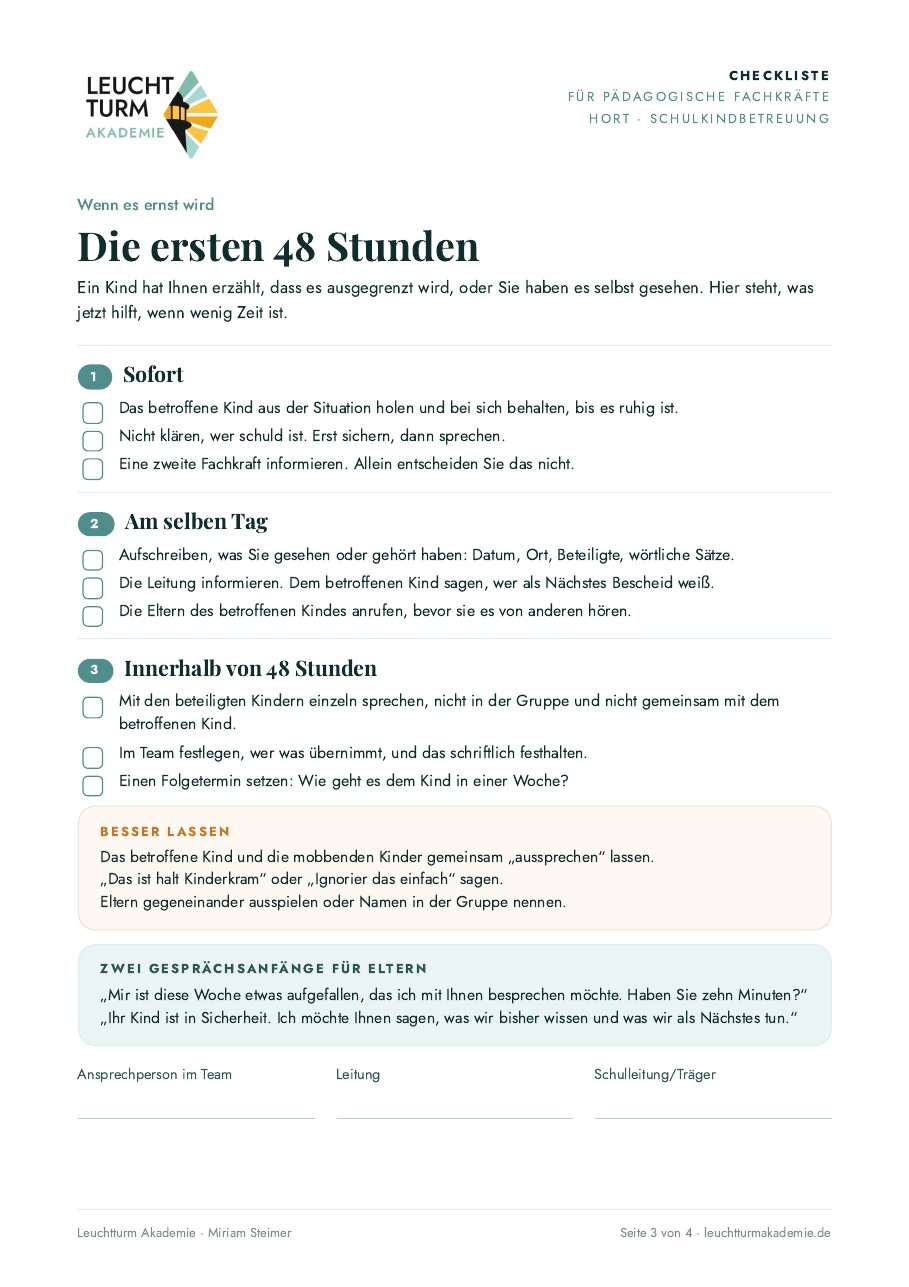Seite 3 des PDFs: Die ersten 48 Stunden